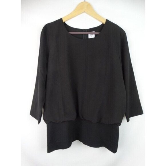 CAbi Women's Top Size Large Black Indulgence 3/4 Sleeve Blouse Top Style 5205 - Picture 1 of 10
